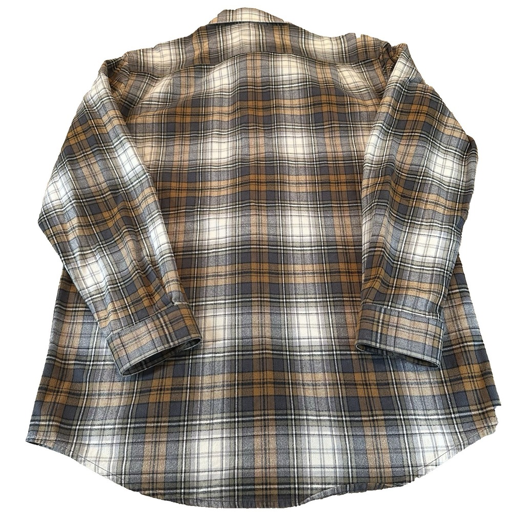 Carhartt Mens Original Fit Long Sleeve Heavy Flannel Shirt Size L Tall - Picture 2 of 7